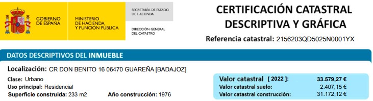 CERTIFICADO CATASTRO