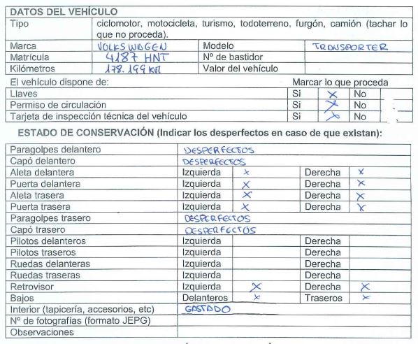 DOCUMENTACIÓN VEHÍCULO