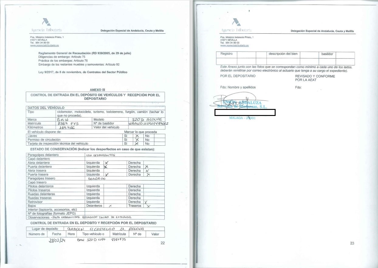 DOCUMENTACIÓN VEHÍCULO