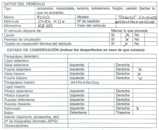 DOCUMENTACIÓN VEHÍCULO