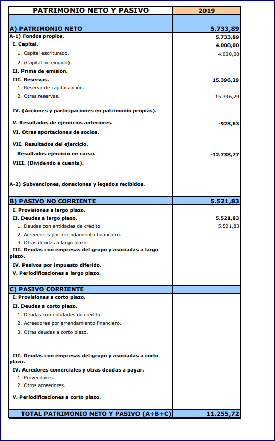 Pasivo y patrimonio neto