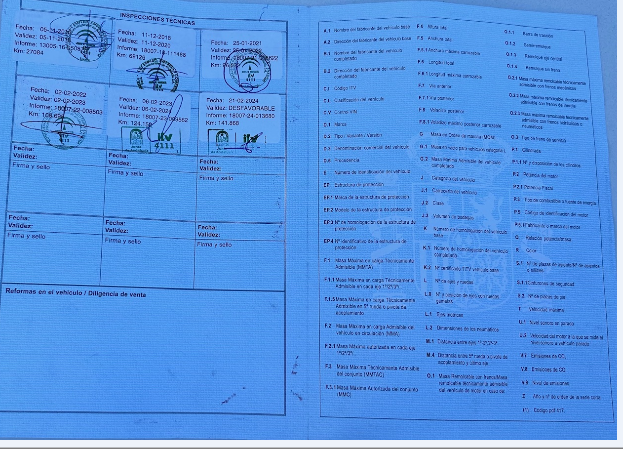 DOCUMENTACIÓN VEHÍCULO