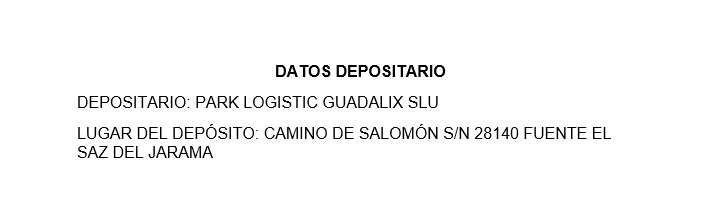 DATOS DEPOSITARIO