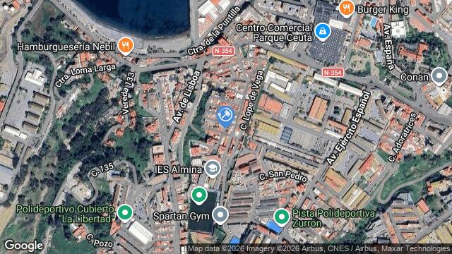 Ubicación de la subastas Subasta de cl menendez pelayo ( ceuta) en CEUTA