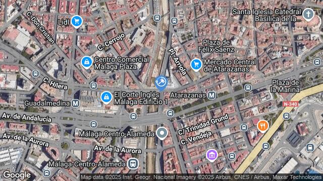 Ubicación de la subastas Subasta de pz castilla -aparcamientos- en Málaga