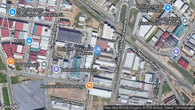 Ubicación de la subastas Subasta de nave industrial en Badajoz